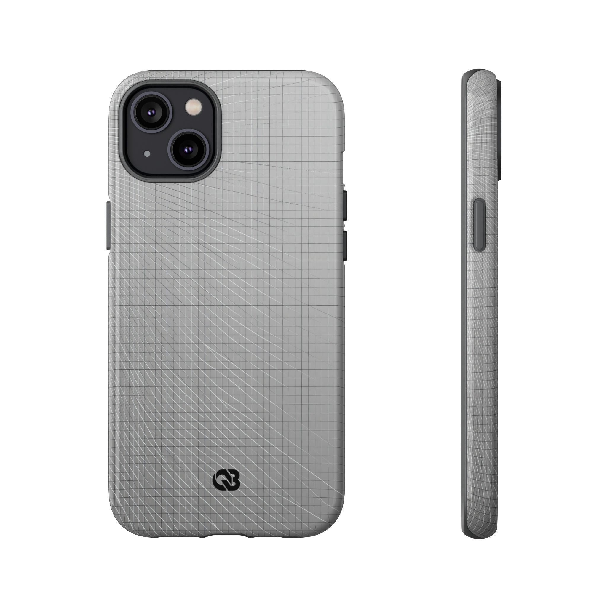 Grey Tough Phone Case for iPhone - Chrome Mesh Warp