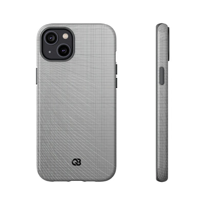 Grey Tough Phone Case for iPhone - Chrome Mesh Warp
