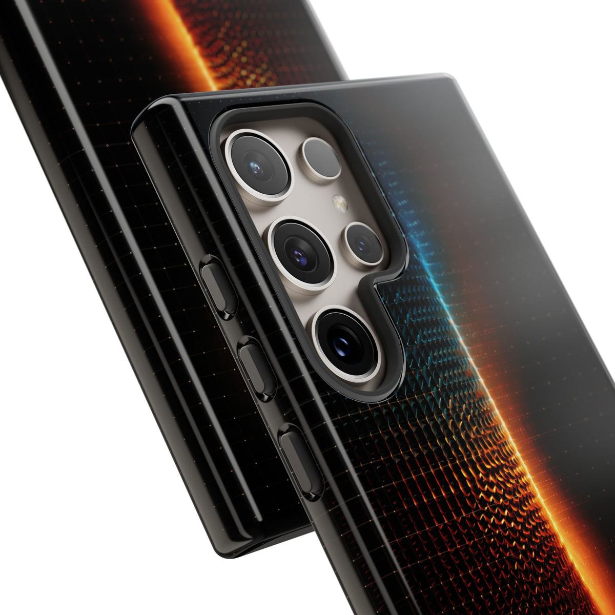 Luminous Refraction Grid · Tough Phone Case for Samsung · Black