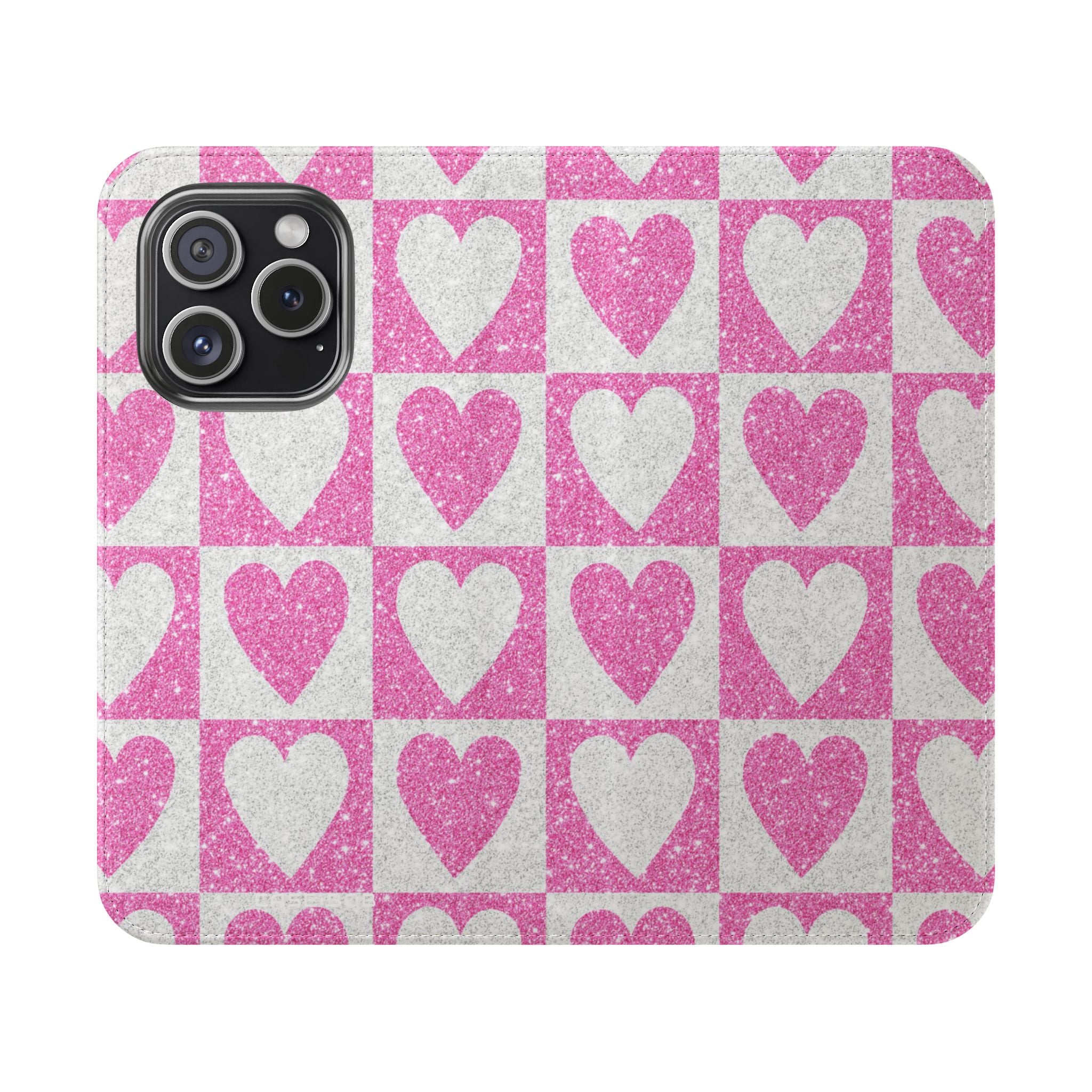 Glitter Heartgrid - iPhone 15 Pro Case - Wallet