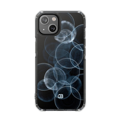 Blue Impact MagSafe Phone Case for iPhone - Cyan Pulse Ripple