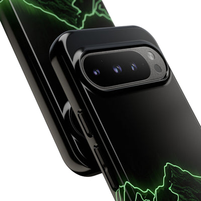 Nordic Mountain Contour · Tough Phone Case for Pixel ·  Black