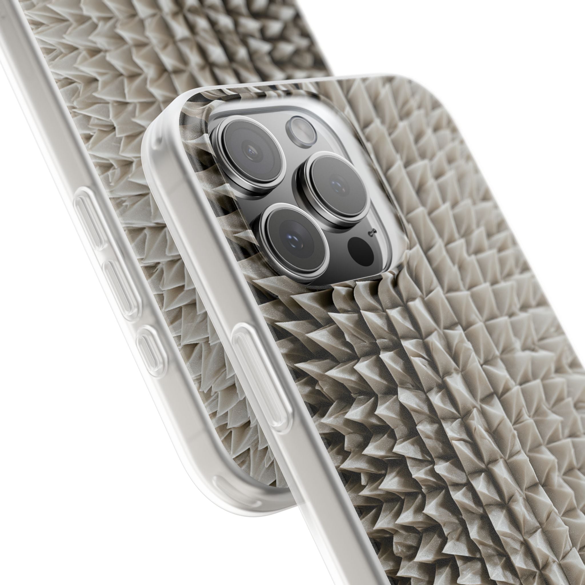 Beige Lite Phone Case for iPhone - Bone Spiked Grid