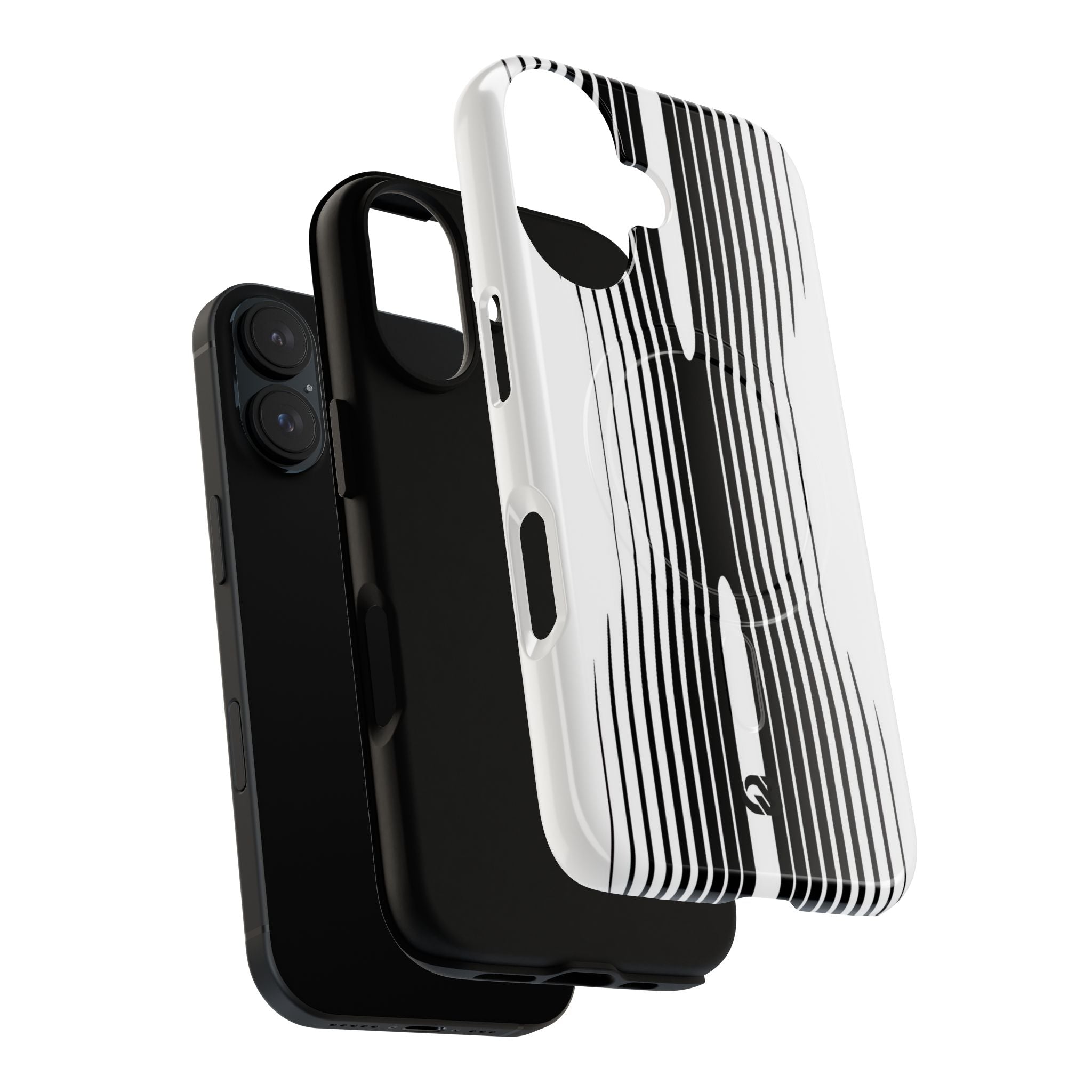 White Tough 2.0 Magsafe Phone Case for iPhone - Kinetic Mono Distortion