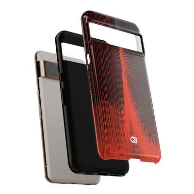 Red Tough Phone Case for Google Pixel - Crimson Frequency Pulse