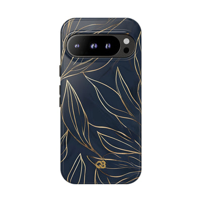 Gilded Navy Foliage · Tough Phone Case for Google Pixel
