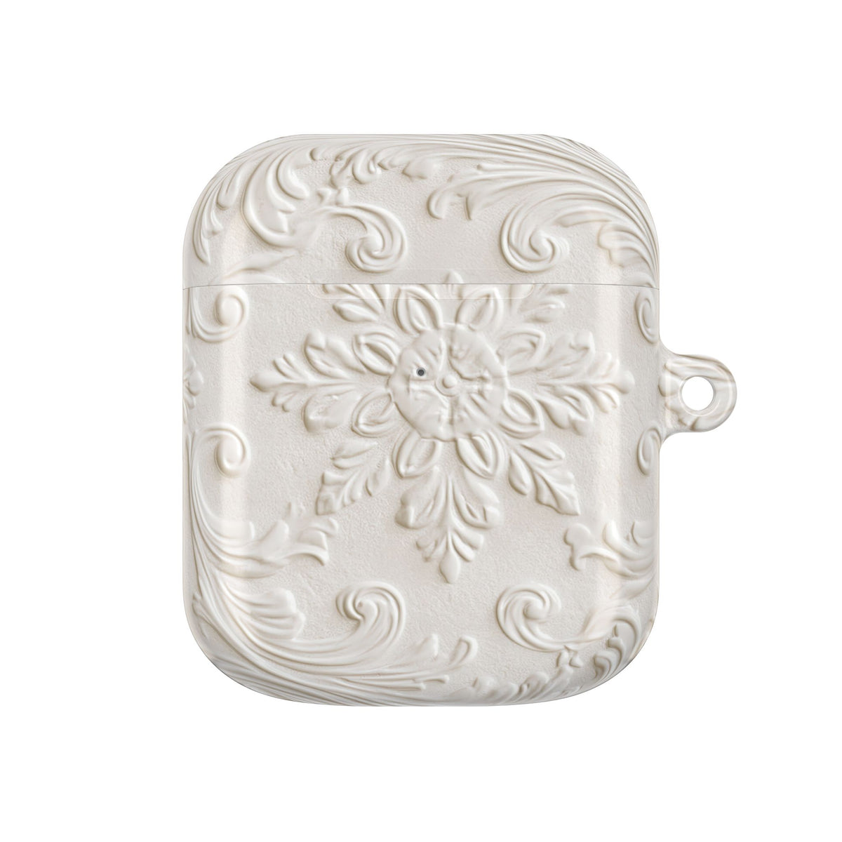Ivory Baroque Relief · Hard Case for AirPods & AirPods Pro · White