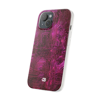 Magenta Circuit Trace · Lite Phone Case for iPhone ·  Pink