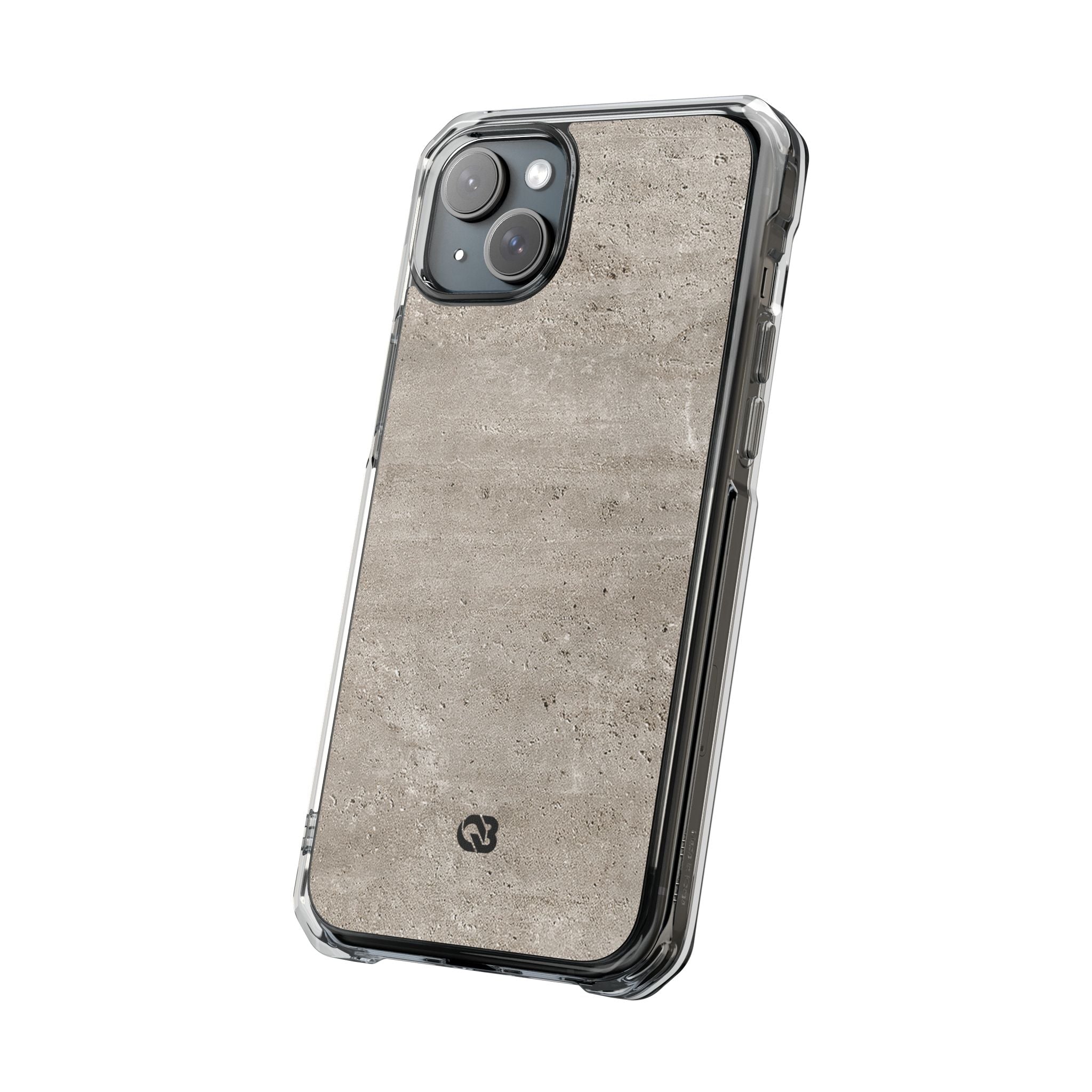 Grey Impact MagSafe Phone Case for iPhone - Brutalist Stone Grit