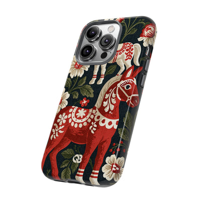 Nordic Dala Meadow · Tough Phone Case for iPhone · Red