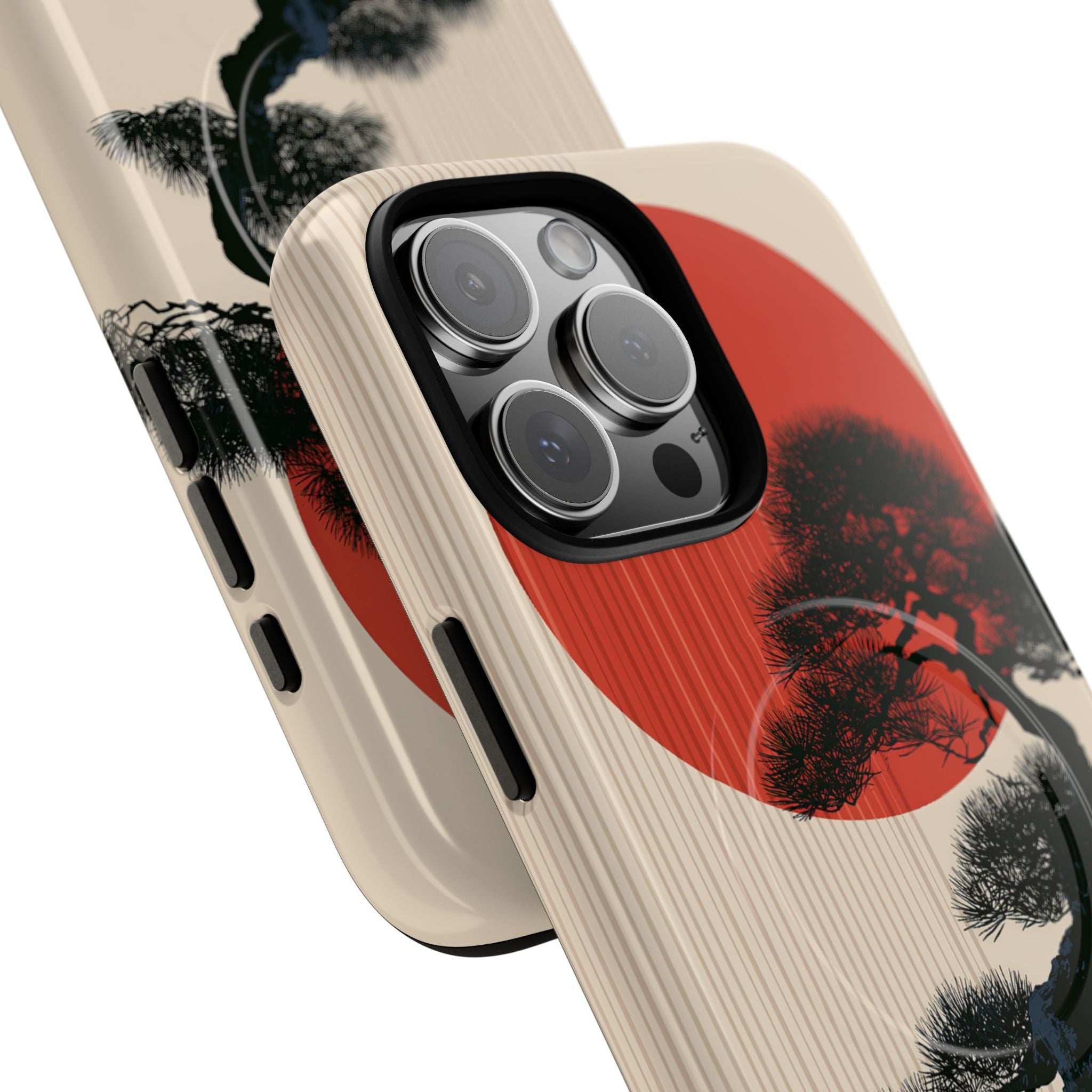 Beige Tough 2.0 Magsafe Phone Case for iPhone - Kyoto Crimson Pine