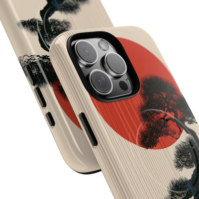 Beige Tough 2.0 Magsafe Phone Case for iPhone - Kyoto Crimson Pine