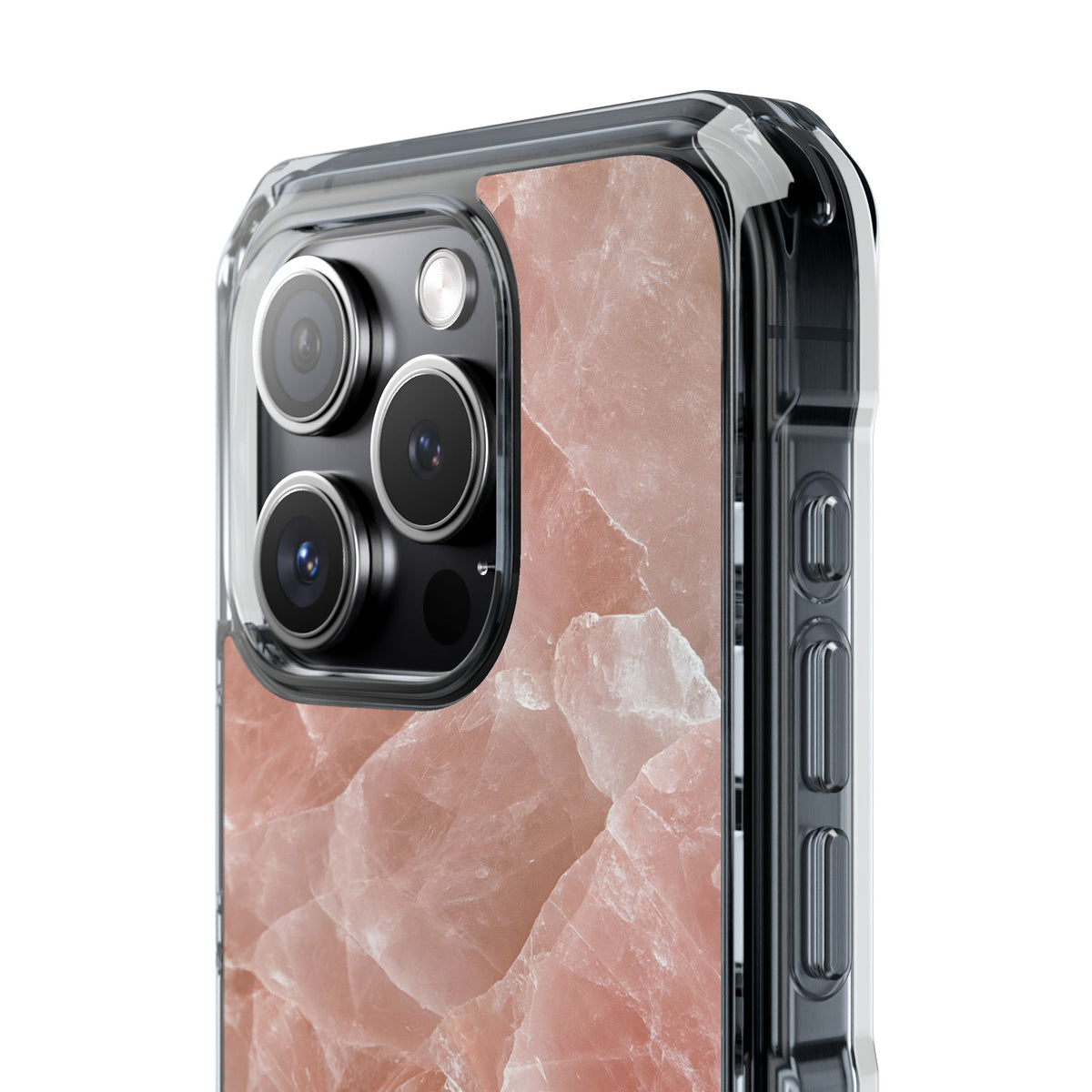 Rose Quartz Facet · Clear Impact Magnetic Phone Case for iPhone · Pink