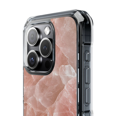 Rose Quartz Facet · Clear Impact Magnetic Phone Case for iPhone · Pink