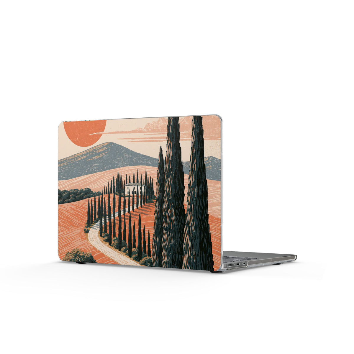 Tuscan Cypress Horizon · Clear Hard Case for MacBook · Orange