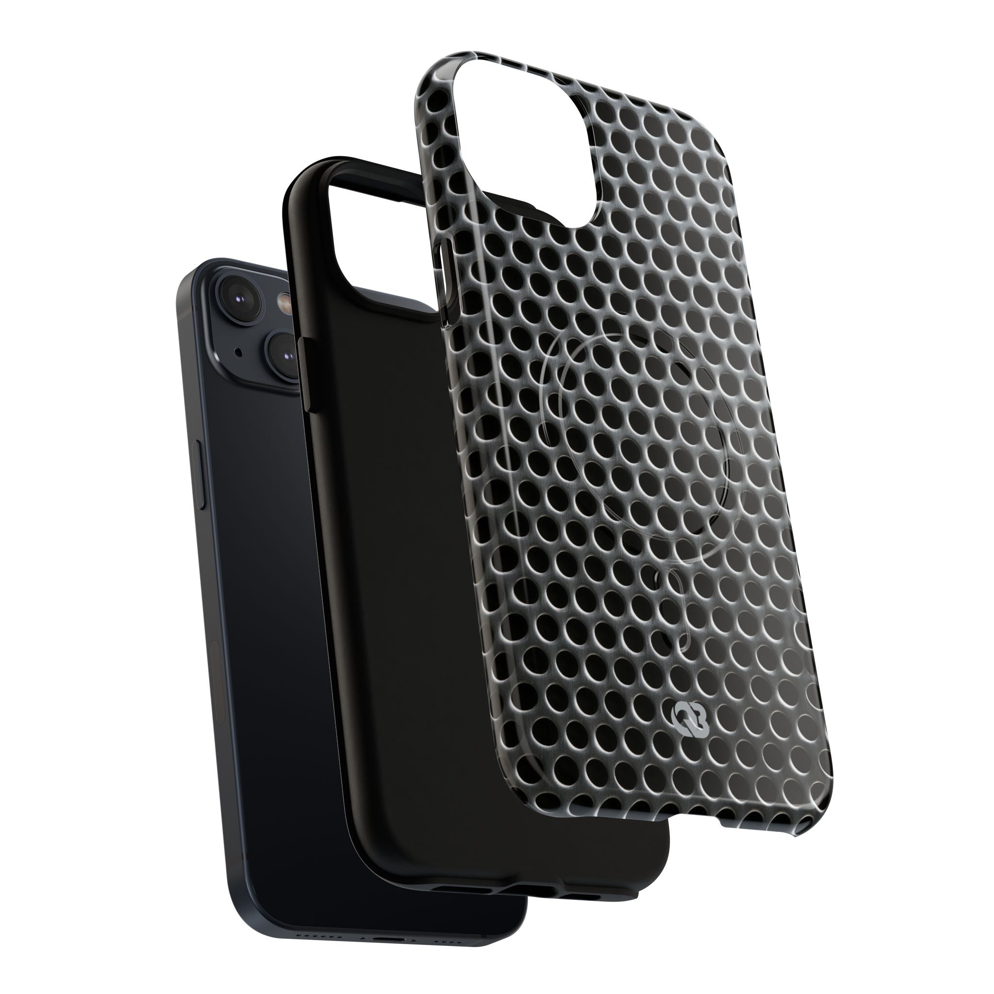 Silver Tough 2.0 Magsafe Phone Case for iPhone - Brutalist Steel Mesh