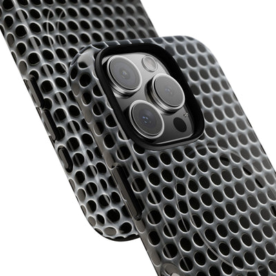 Brushed Perforated Steel · Tough 2.0 Magnetic Phone Case for iPhone · Silver