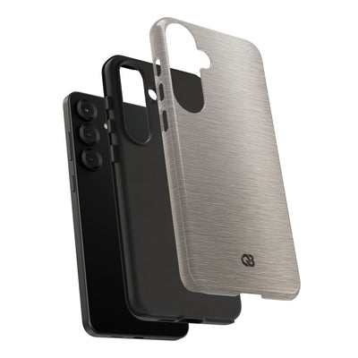 Grey Tough Phone Case for Samsung - Brushed Nickel Linen