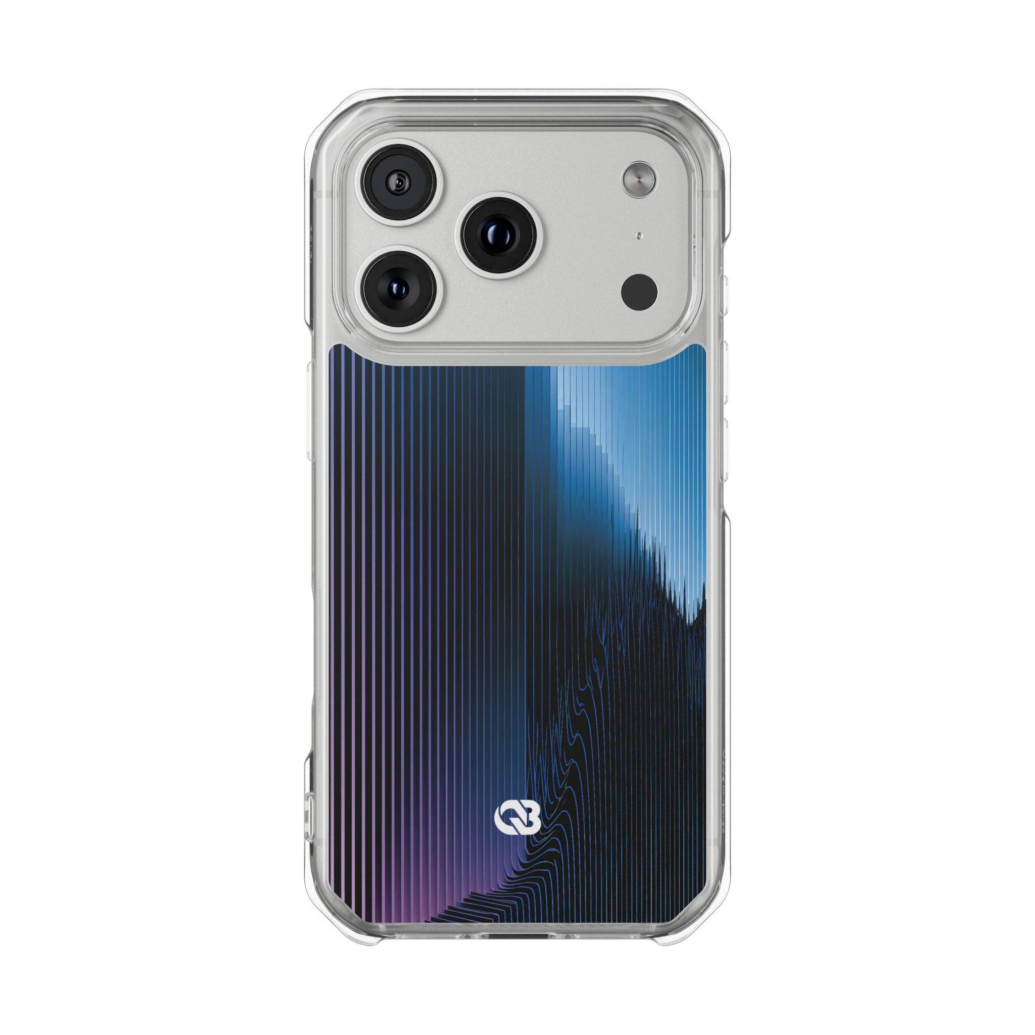 Blue Impact MagSafe Phone Case for iPhone - Indigo Distortion Wave