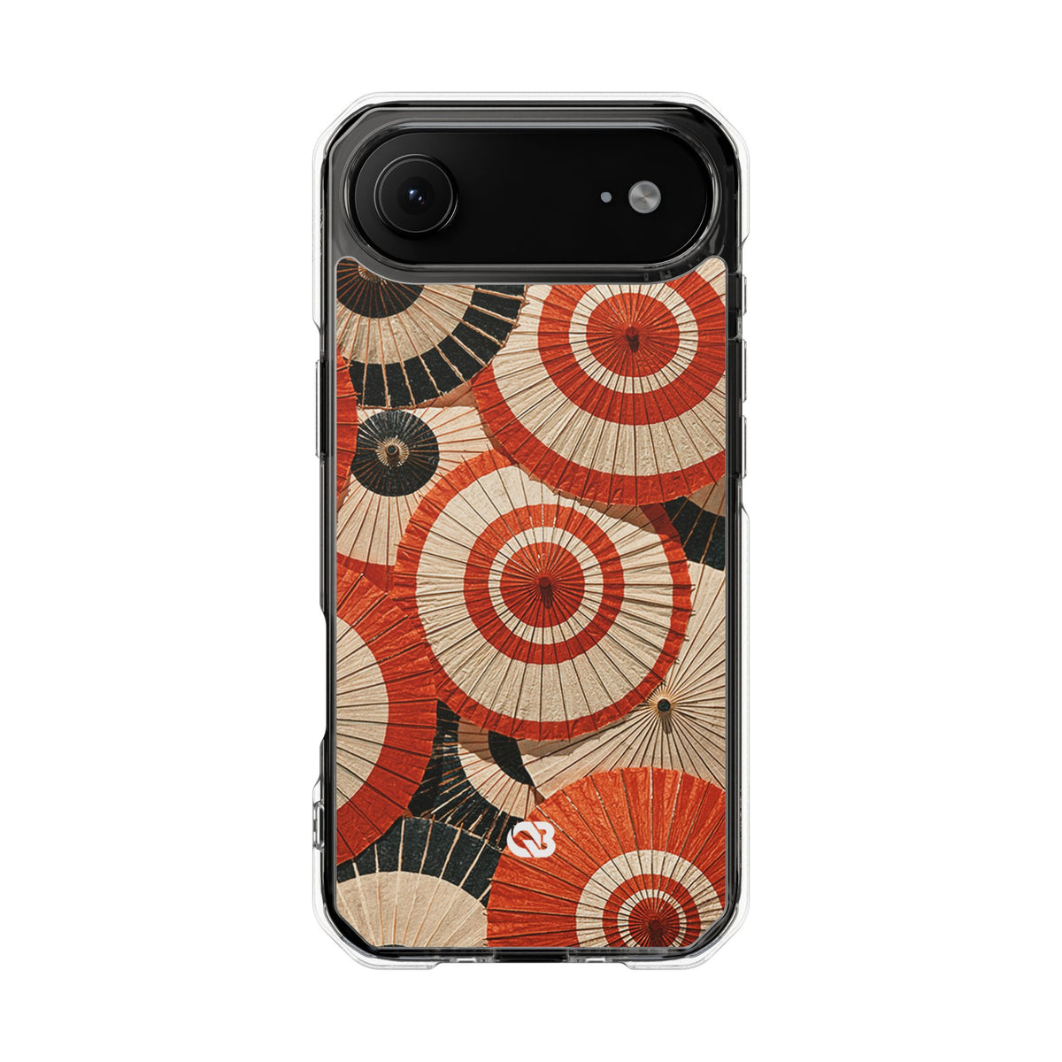 Vermilion Wagasa Motif · Clear Impact Magnetic Phone Case for iPhone · Red