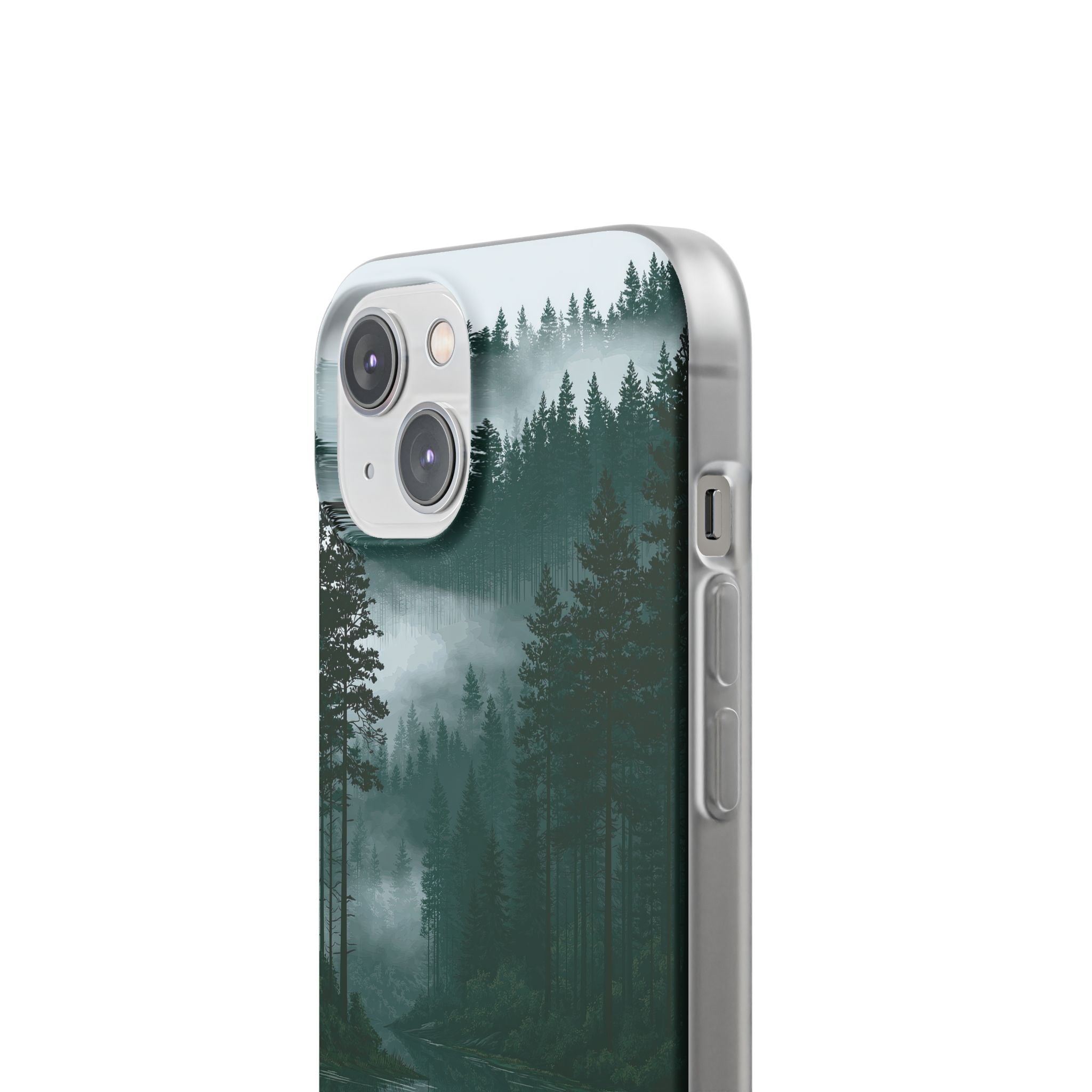 Green Lite Phone Case for iPhone - Misty Evergreen Mirror