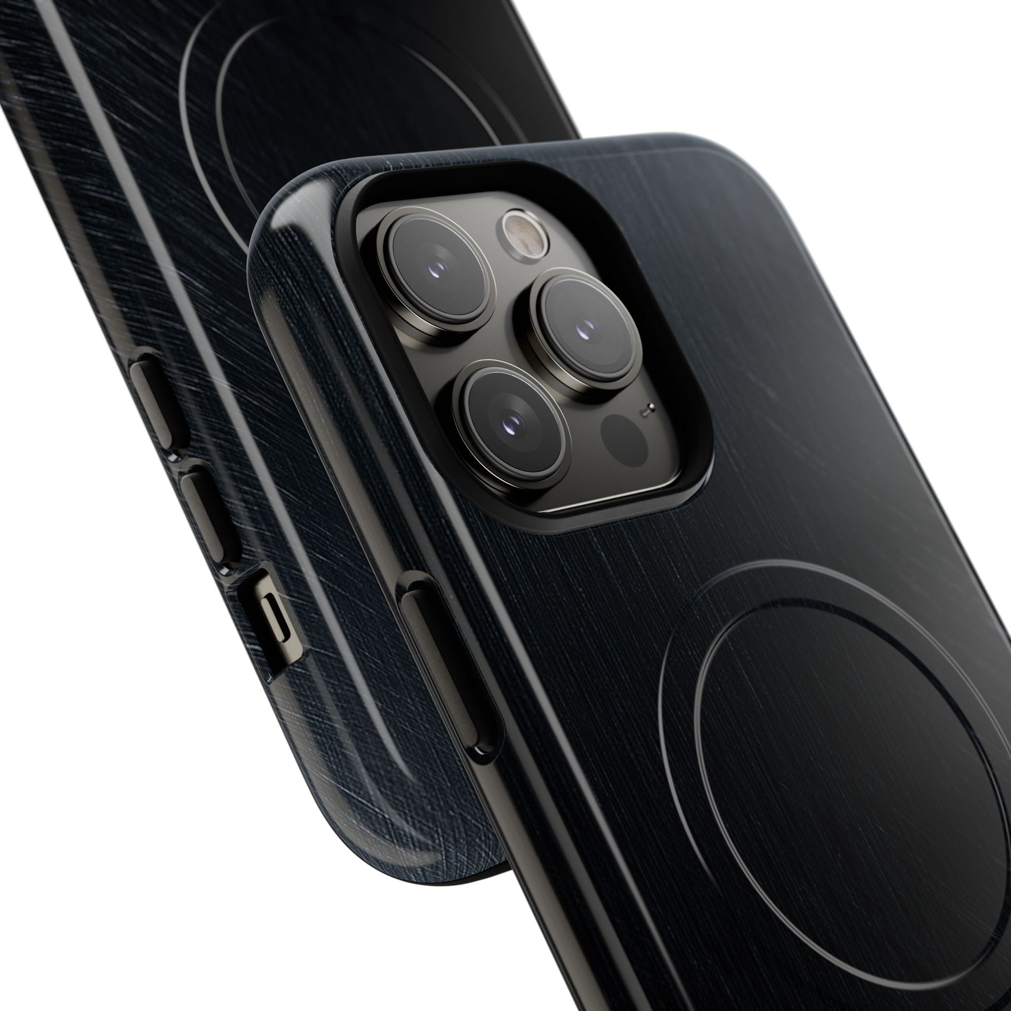 Black Tough 2.0 Magsafe Phone Case for iPhone - Midnight Brushed Grain
