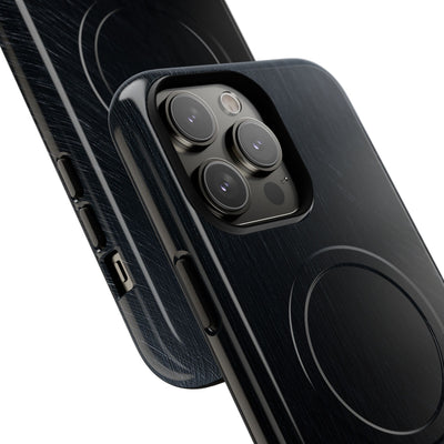Black Tough 2.0 Magsafe Phone Case for iPhone - Midnight Brushed Grain
