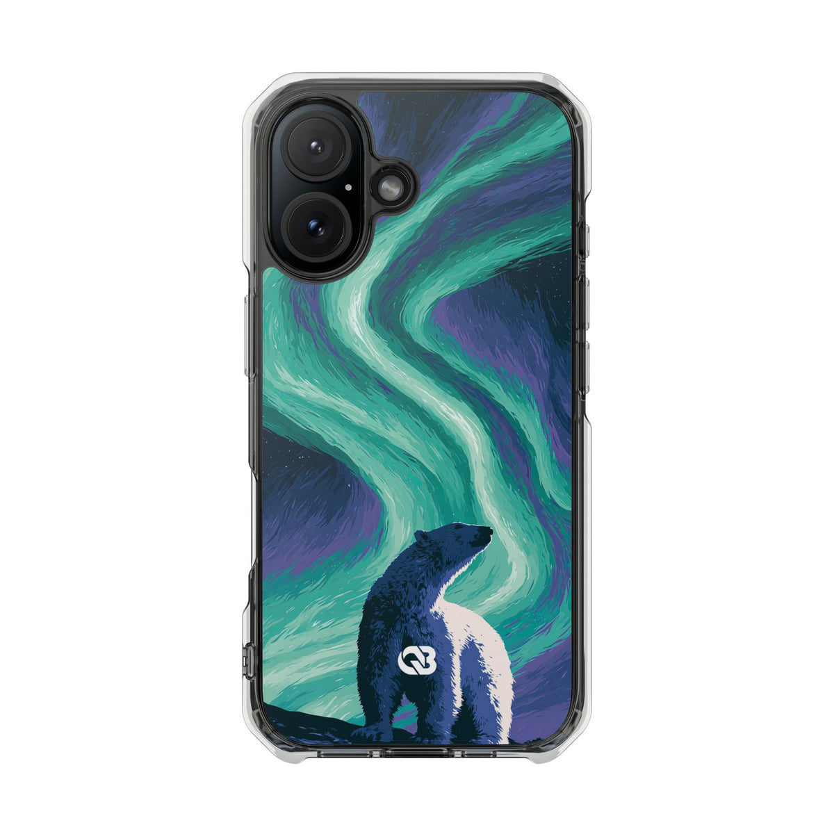 Arctic Aurora Bear · Clear Impact Magnetic Phone Case for iPhone · Teal