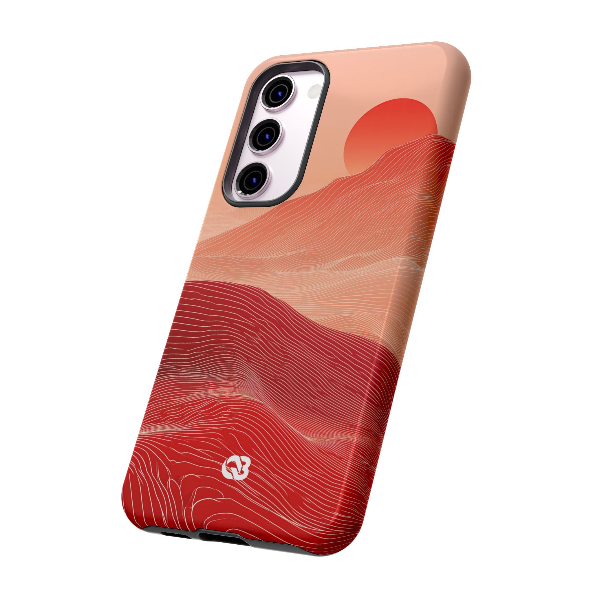 Red Tough Phone Case for Samsung - Crimson Ridge Lines