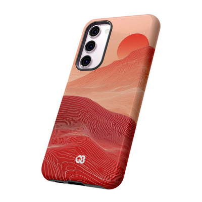 Red Tough Phone Case for Samsung - Crimson Ridge Lines