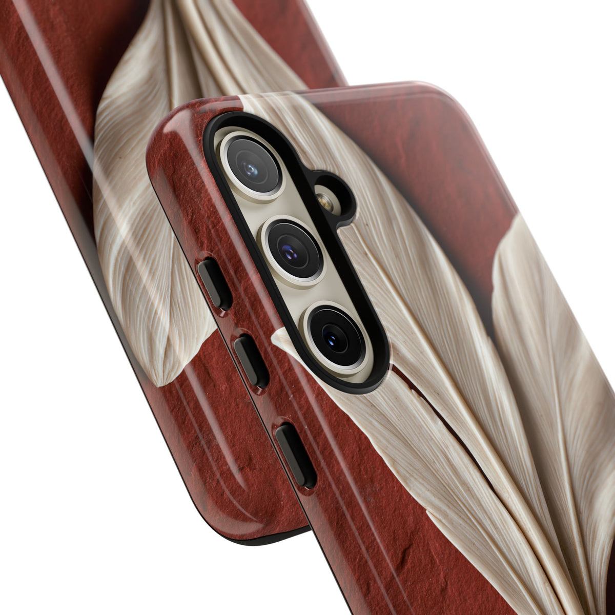 Carved Ivory Plume · Tough Phone Case for Samsung · Red