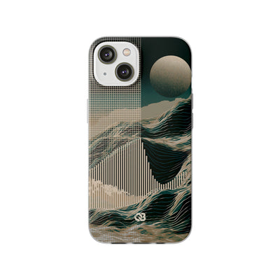 Green Lite Phone Case for iPhone - Lunar Moss Topography