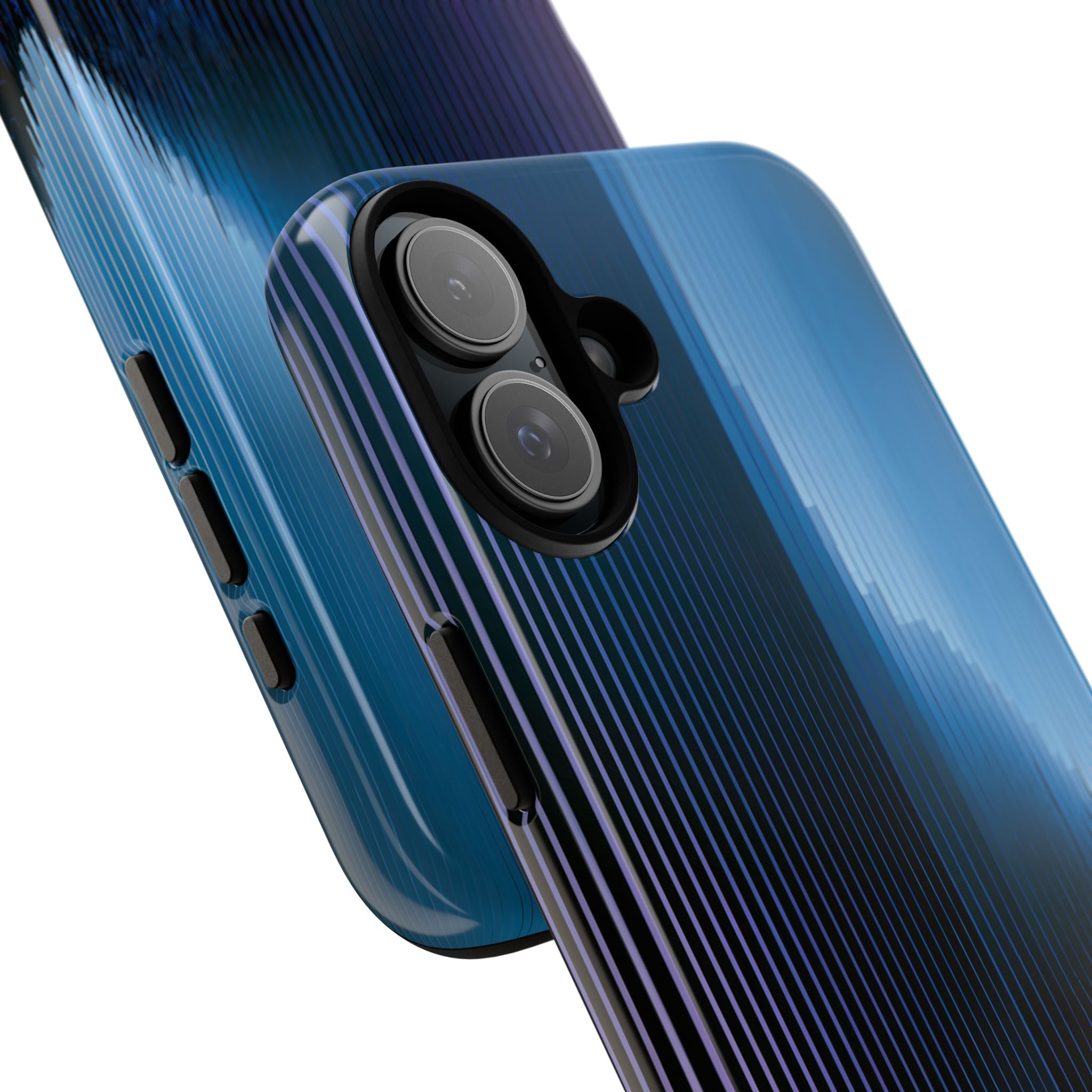 Blue Tough Phone Case for iPhone - Indigo Distortion Wave