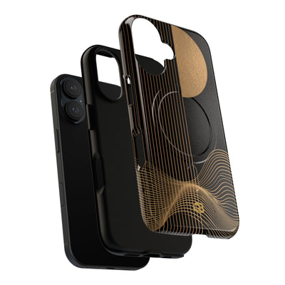 Gold Tough 2.0 Magsafe Phone Case for iPhone - Gilded Obsidian Dunes