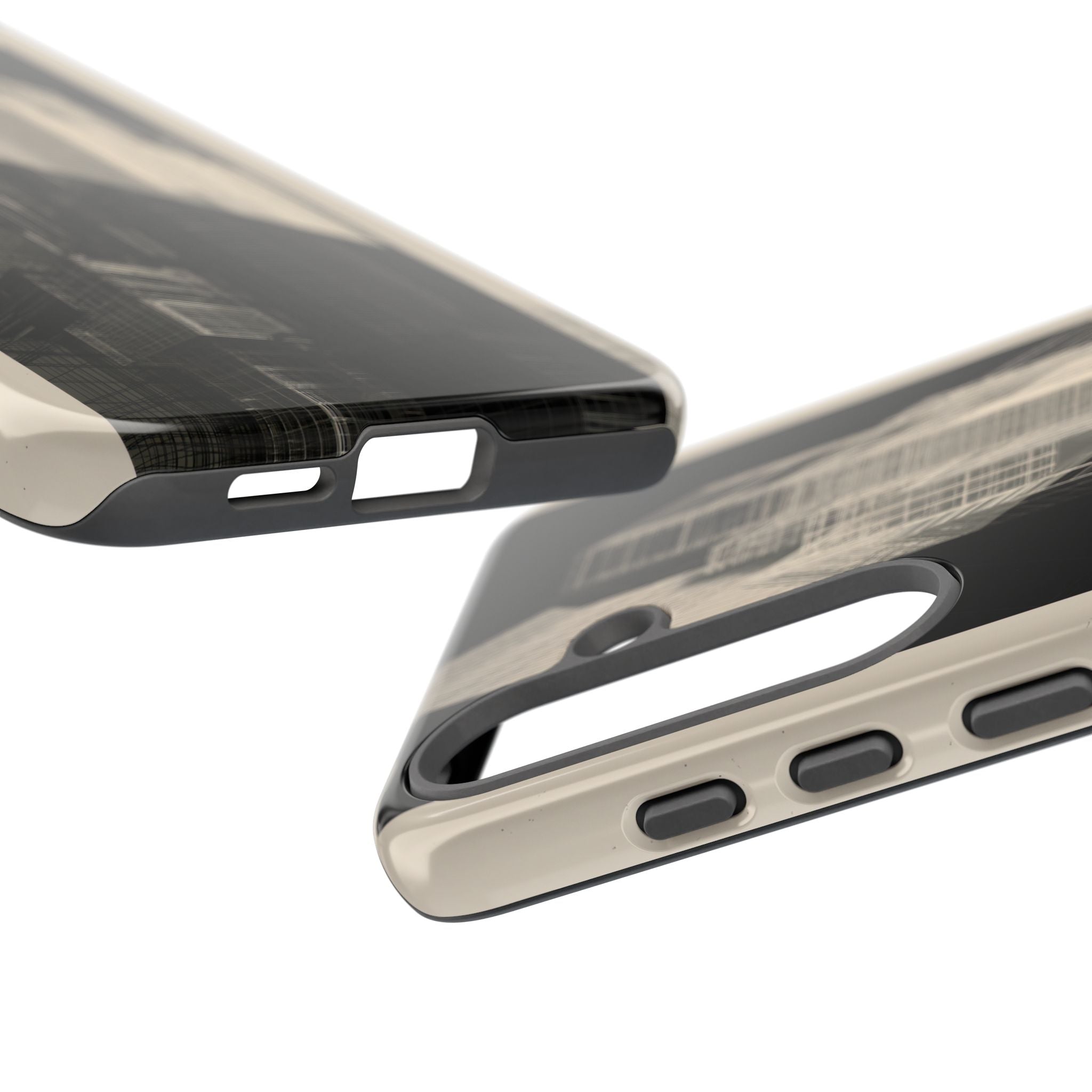 Beige Tough Phone Case for Samsung - Monolith Urban Grid