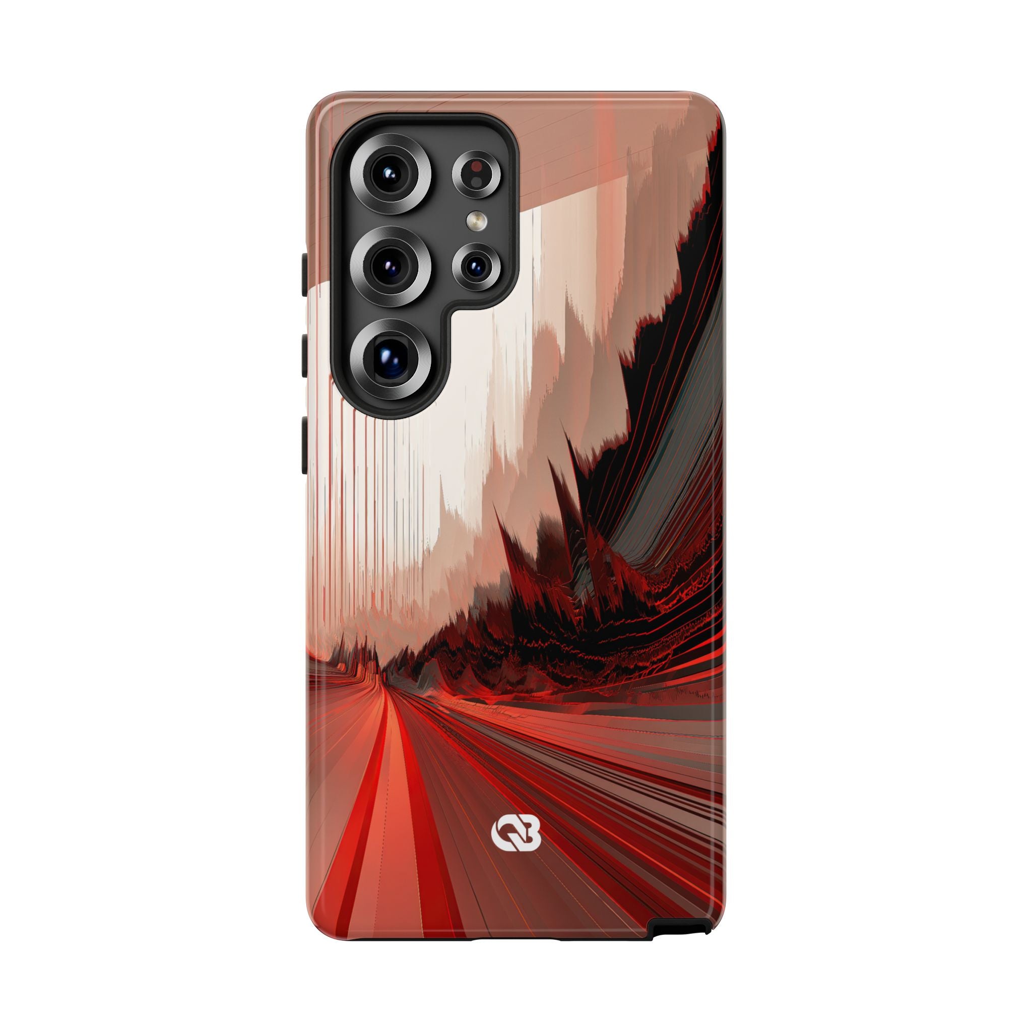 Red Tough Phone Case for Samsung - Crimson Pulse Horizon