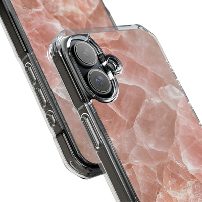 Rose Quartz Facet · Clear Impact Magnetic Phone Case for iPhone · Pink