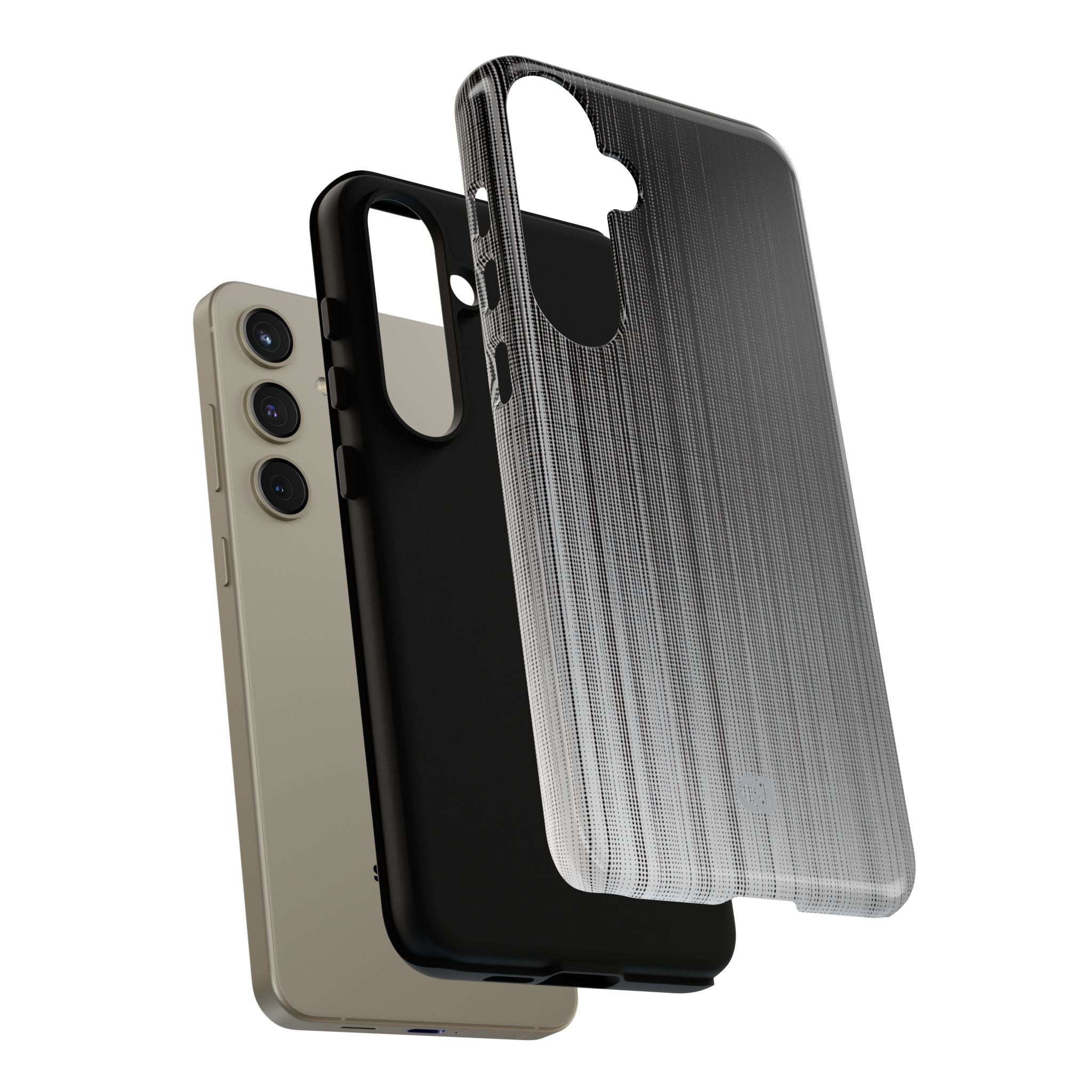 Grey Tough Phone Case for Samsung - Static Vertical Dither