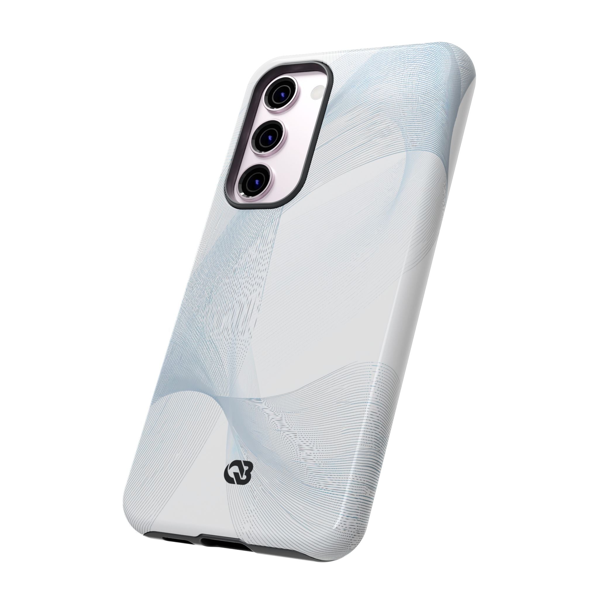 White Tough Phone Case for Samsung - Arctic Line Current