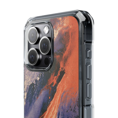Solar Aura Drift · Clear Impact Magnetic Phone Case for iPhone · Orange