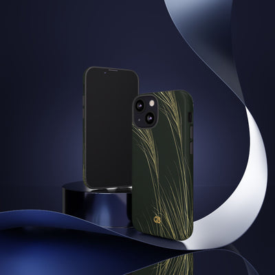 Golden Whispering Reeds · Tough Phone Case for iPhone · Green