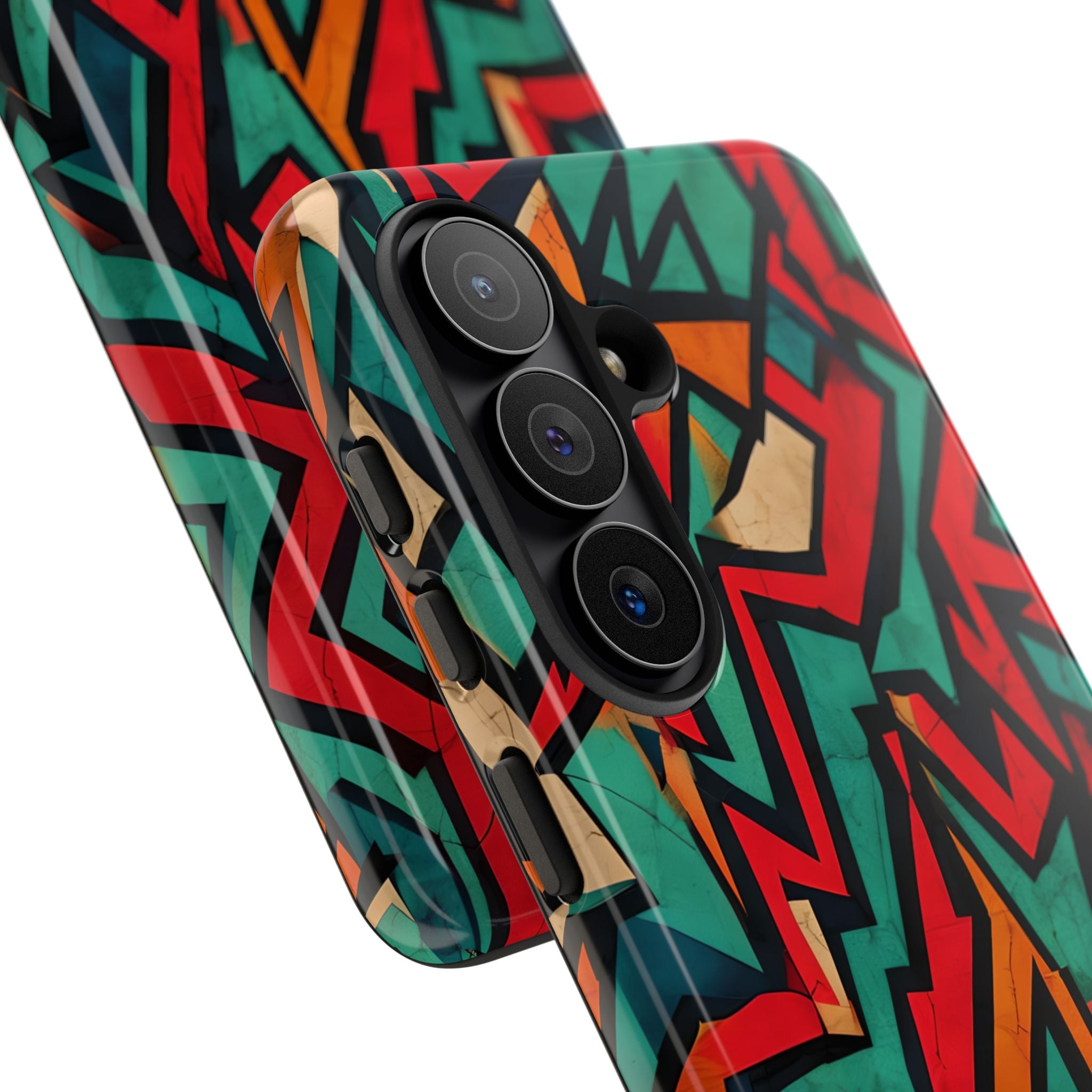 Jagged Teal Static · Tough Phone Case for Samsung