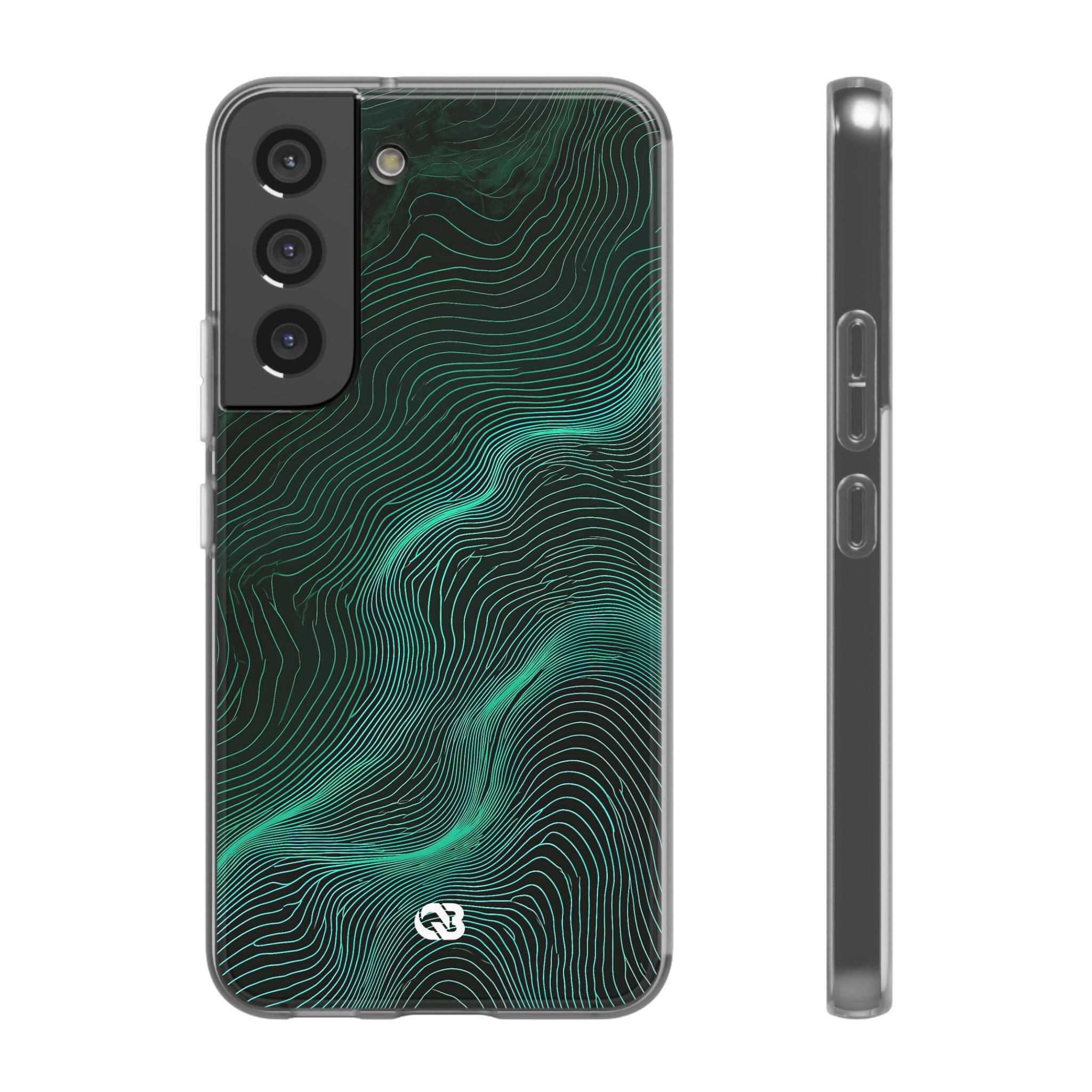 Teal Lite Phone Case for Samsung - Neon Jade Contour