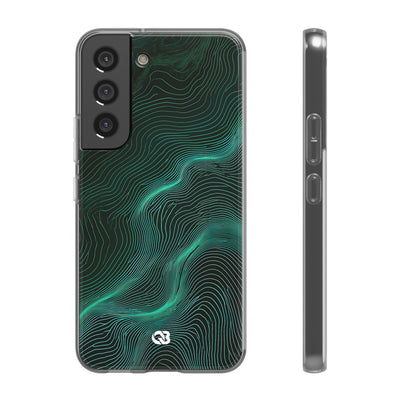 Teal Lite Phone Case for Samsung - Neon Jade Contour