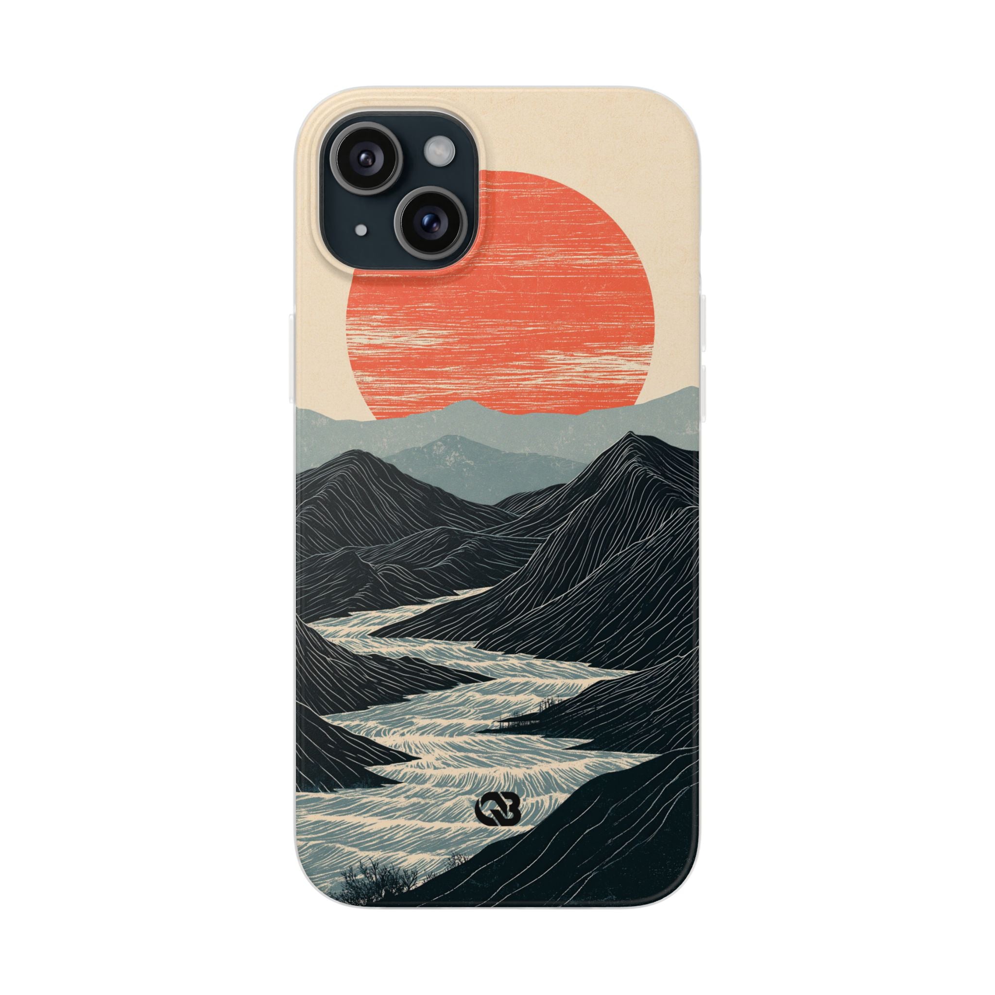 Beige Lite Phone Case for iPhone - Crimson Ridge Flow