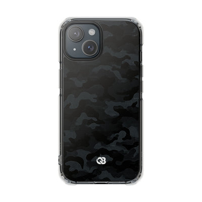 Blackout Urban Camo · Clear Impact Magnetic Phone Case for iPhone · Black