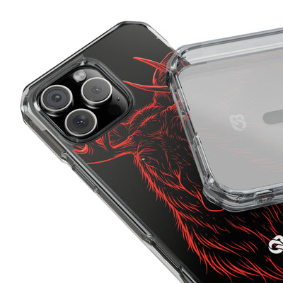 Nordic Moose Contour · Clear Impact Magnetic Phone Case for iPhone ·  Red
