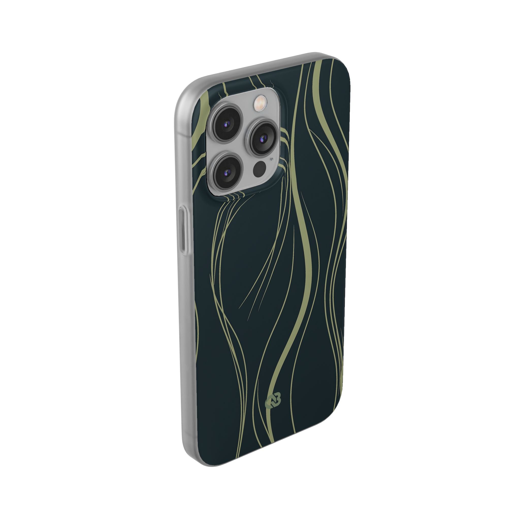 Green Lite Phone Case for iPhone - Obsidian Sage Flow