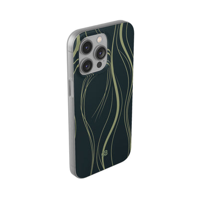 Green Lite Phone Case for iPhone - Obsidian Sage Flow