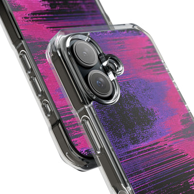 Neon Signal Shift · Clear Impact Magnetic Phone Case for iPhone · Purple